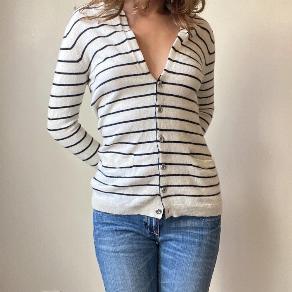 Cashmere banana republic striped cardi